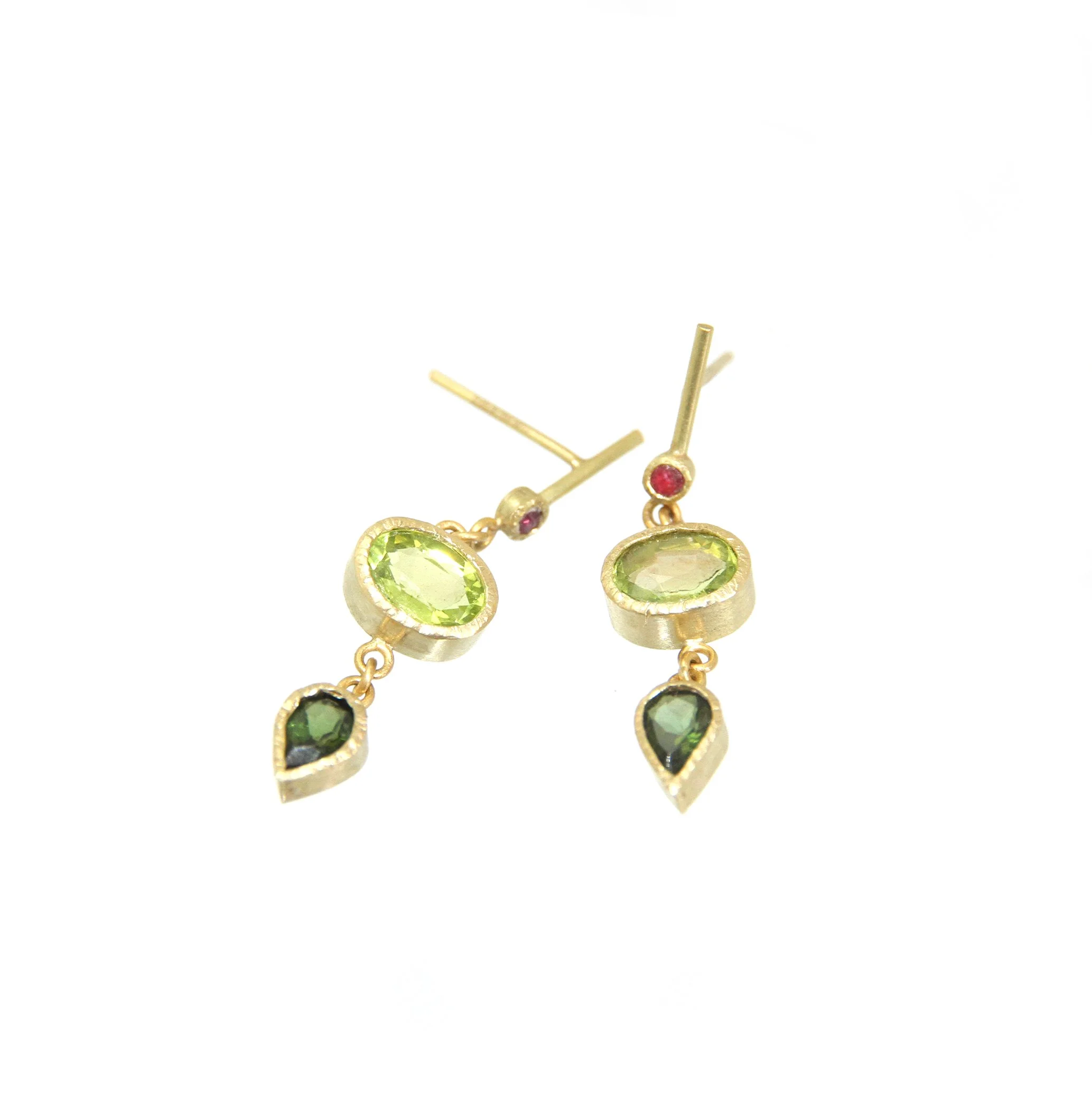 Sian Evans Jewellery Wabi-sabi Ruby Drop Earrings