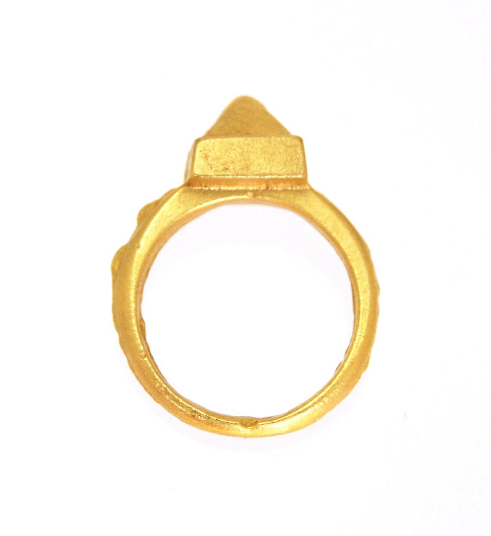 Sian Evans Jewellery Textured Gold Ring With Pyramid