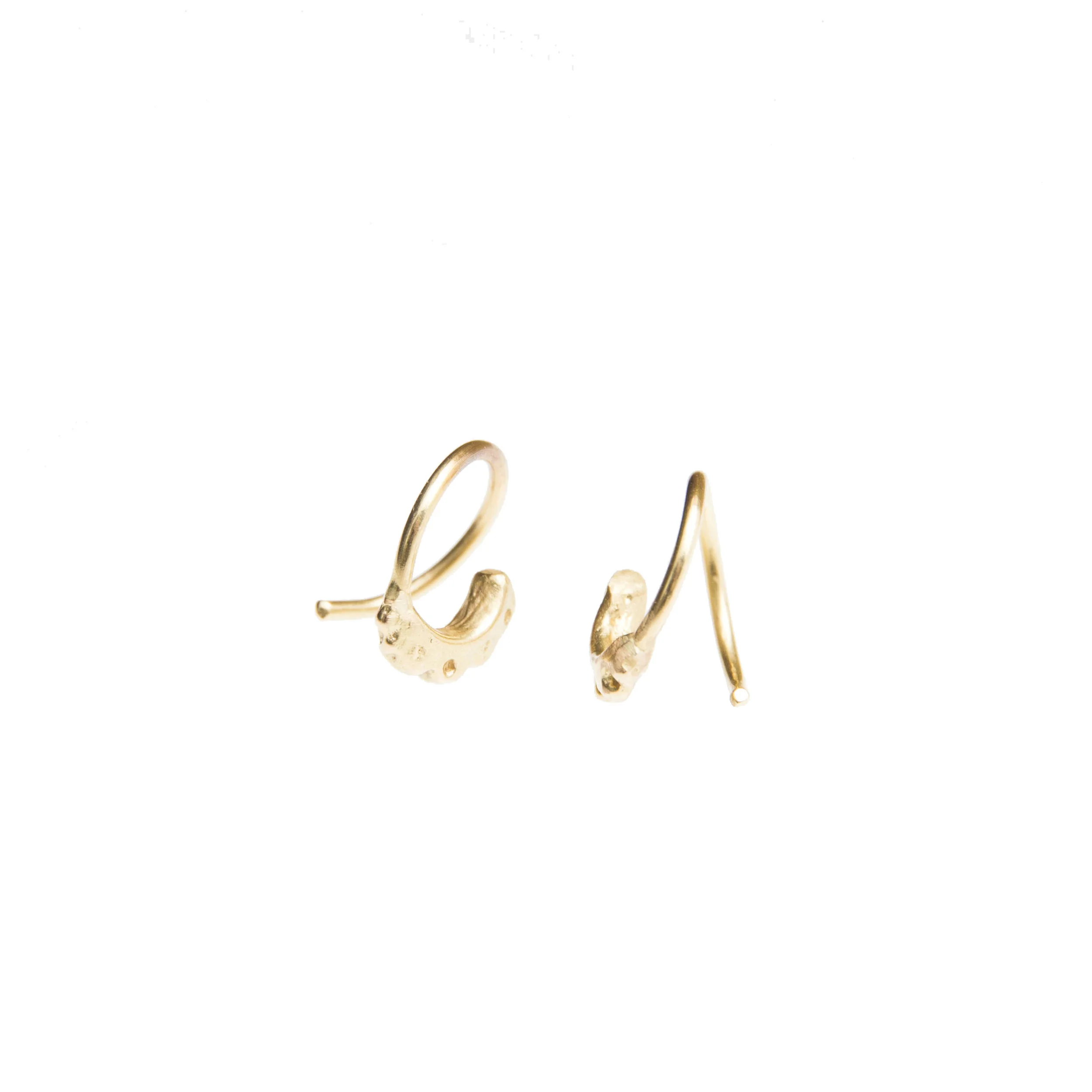 Sian Evans Jewellery Tiny Crescent Hoop Earrings In Solid 18ct Recycled Gold