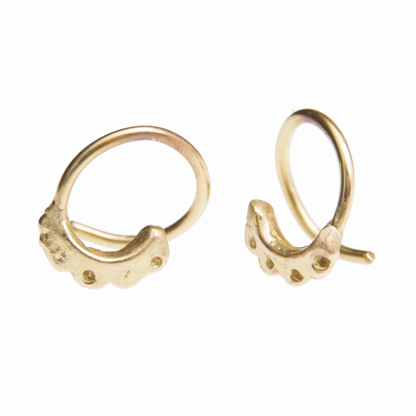 Sian Evans Jewellery Tiny Crescent Hoop Earrings In Solid 18ct Recycled Gold