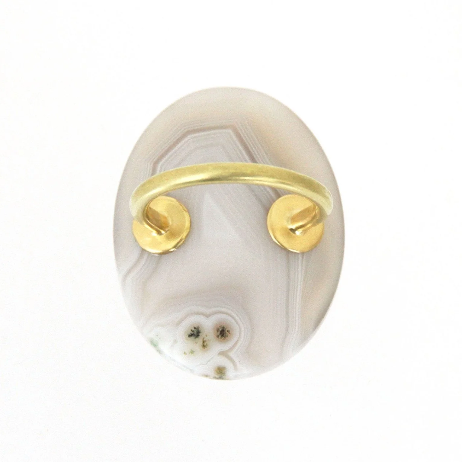 Sian Evans Jewellery White Banded Agate Ring With Recycled 18ct Gold