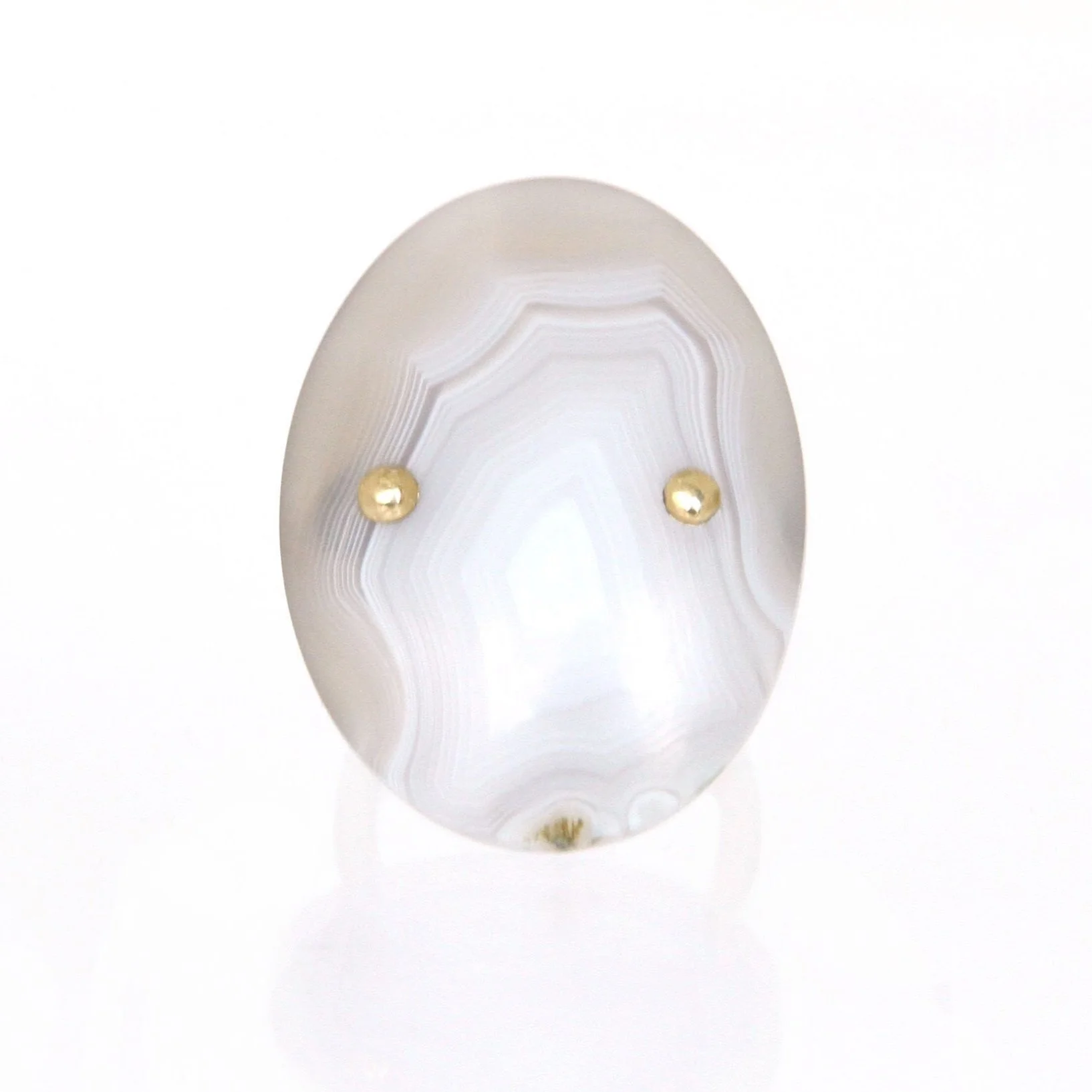sian evans jewellery White Banded Agate ring with recycled 18ct gold