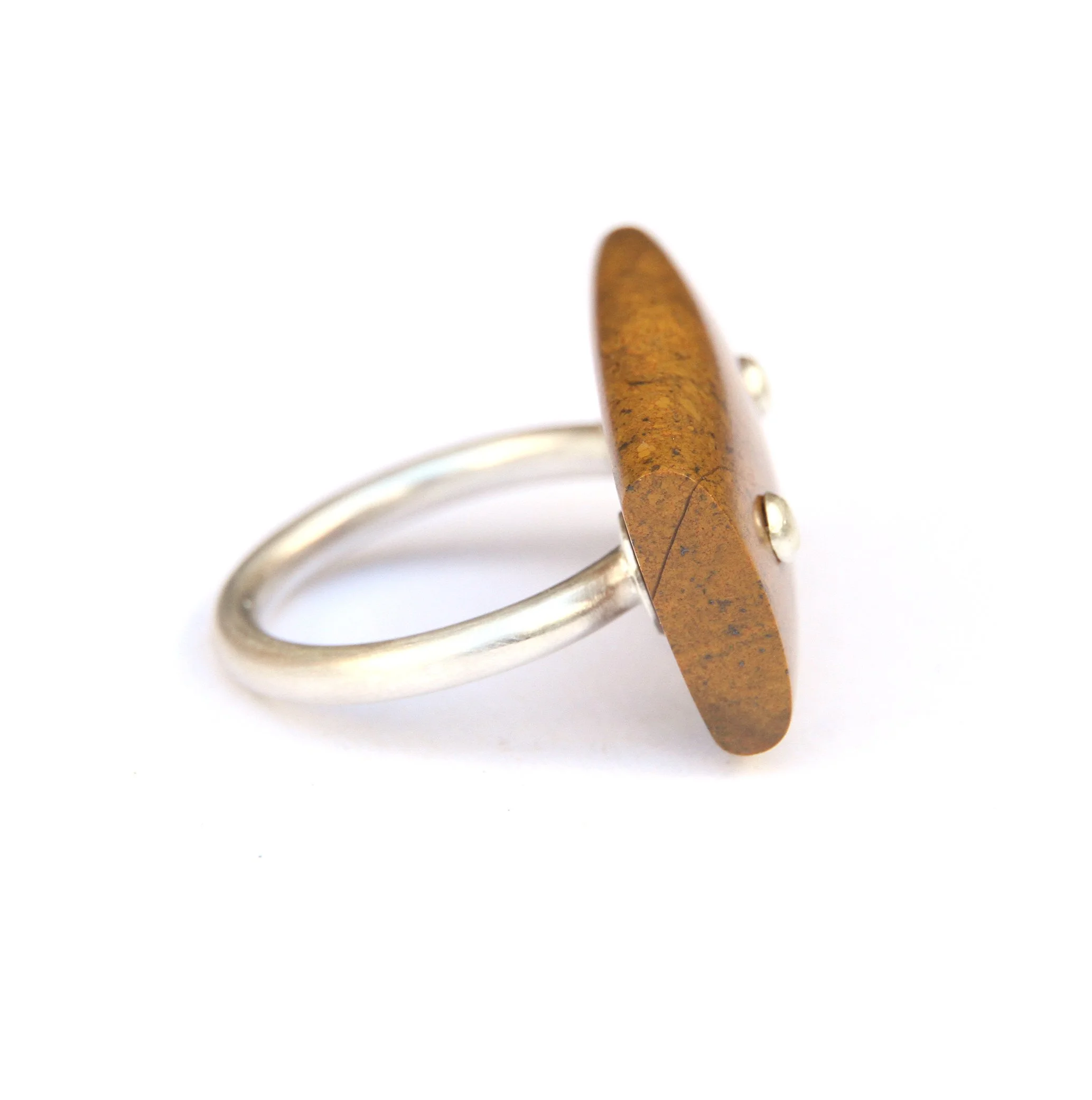 Sian Evans Jewellery Yellow Ochre Carved Jasper Ring