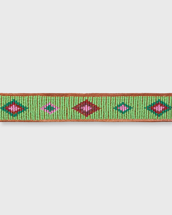 Sid Mashburn 1.25" African Beaded Belt In Alo Green Belmasi
