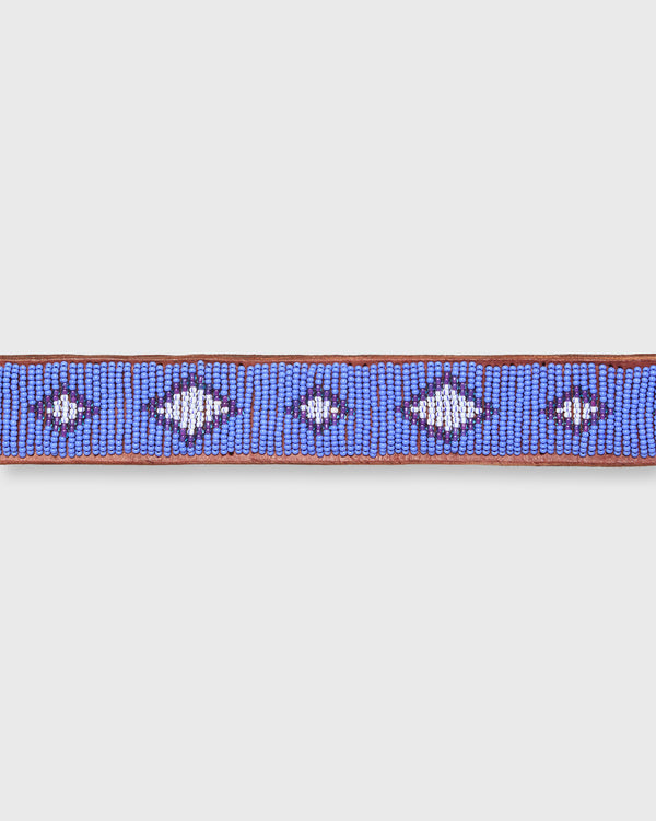 Sid Mashburn 1.25" African Beaded Belt In Blue Belmasi
