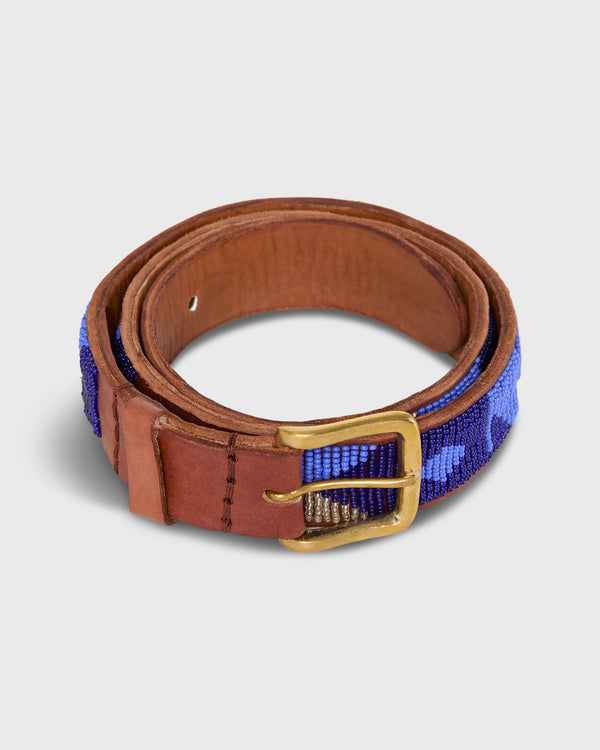 sid mashburn 1.25" African Beaded Belt in Blueshine Toto