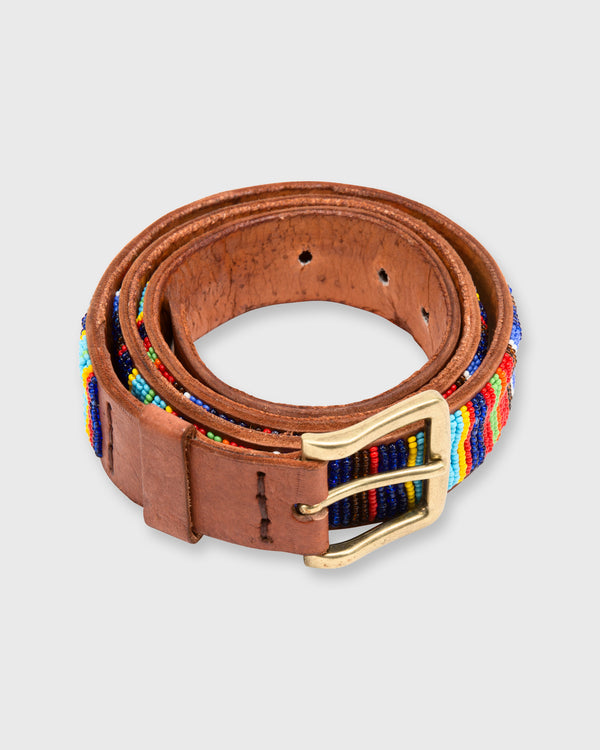 sid mashburn 1.25" African Beaded Belt in Multicolor Vertical Stripe