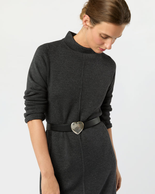 Sid Mashburn 1.25" Edelweiss Heart Belt In Black Veg-Tanned Leather