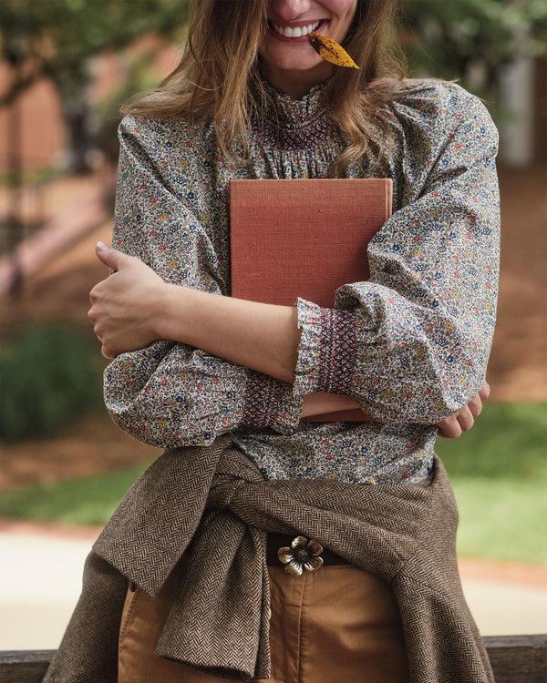 Sid Mashburn 1.25" Flower Conroy Belt In Dark Brown Leather