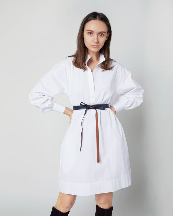 Sid Mashburn 1" Reversible Wrap Leather Belt In Navy/English Tan