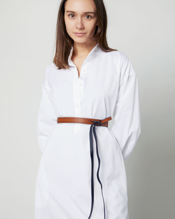 Sid Mashburn 1" Reversible Wrap Leather Belt In Navy/English Tan