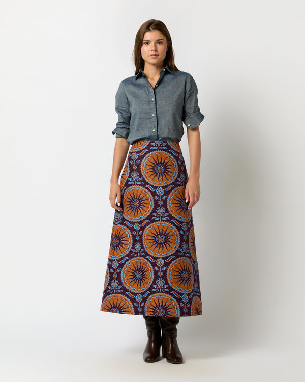 sid mashburn A-Long Skirt in Purple Sovereign Cady Wool