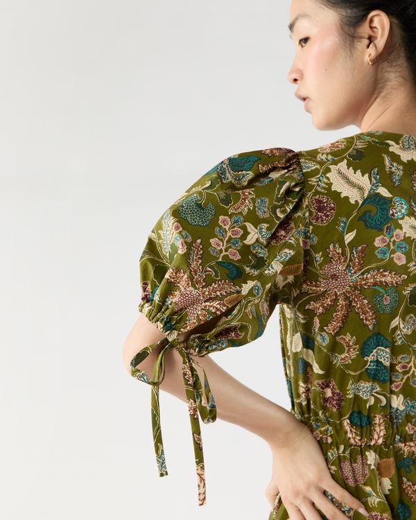 Sid Mashburn Adriana Short Sleeve Midi Dress In Lichen