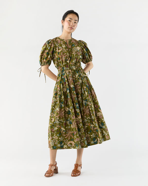 sid mashburn Adriana Short Sleeve Midi Dress in Lichen