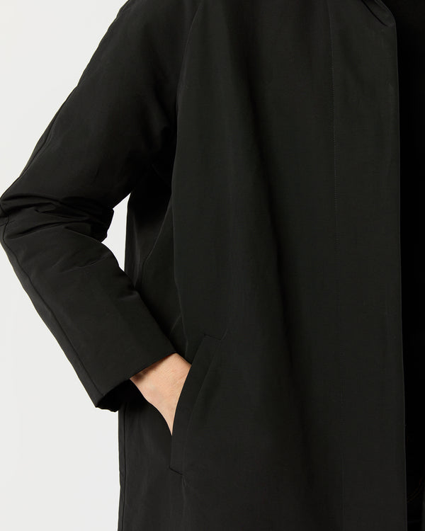 Sid Mashburn Agatha Cashpad Coat In Black Cotton/Nylon Faille