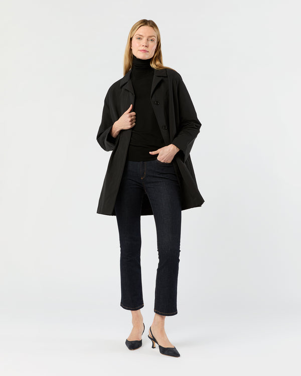 sid mashburn Agatha Cashpad Coat in Black Cotton/Nylon Faille