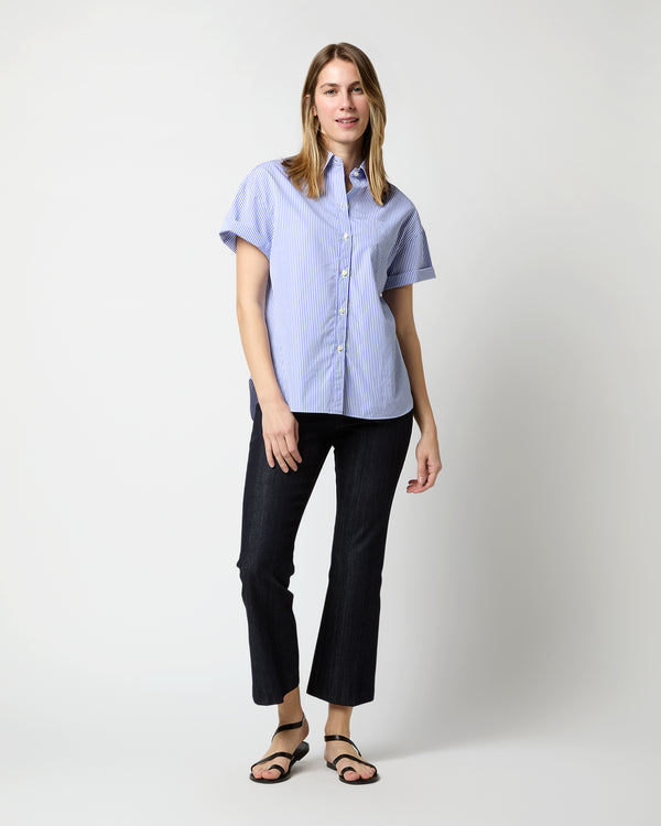 Sid Mashburn Agnes Shirt In Blue Bengal Stripe Poplin