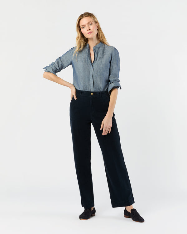 Sid Mashburn Alden Shirt In Indigo Cotolino Chambray