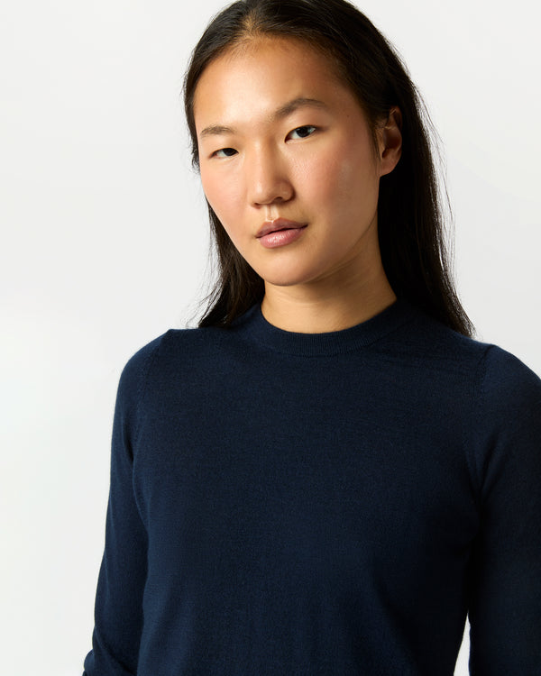 Sid Mashburn Alida Crewneck Sweater In Navy Cashmere