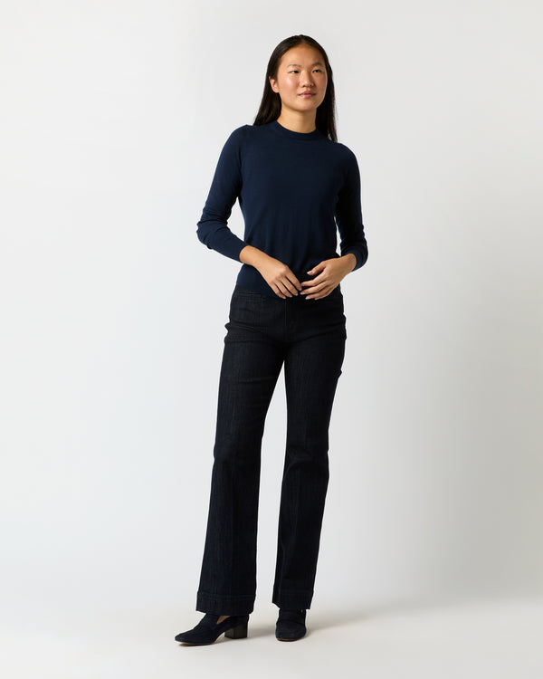 Sid Mashburn Alida Crewneck Sweater In Navy Cashmere