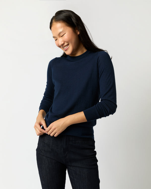 Sid Mashburn Alida Crewneck Sweater In Navy Cashmere