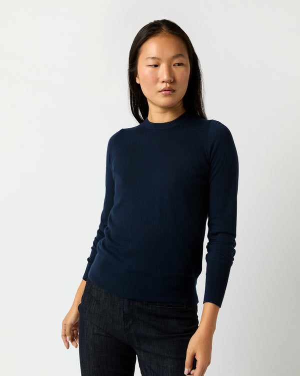 sid mashburn Alida Crewneck Sweater in Navy Cashmere