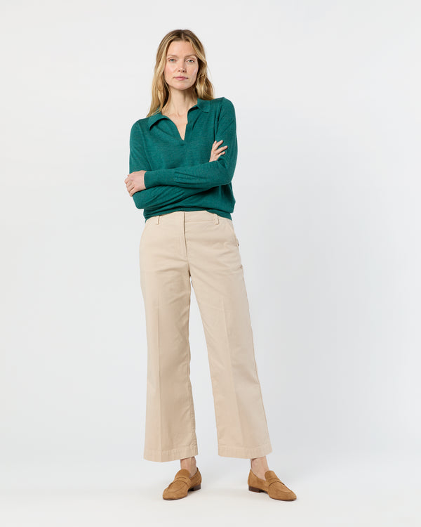 Sid Mashburn Alida Johnny-Collar Sweater In Highland Green Cashmere