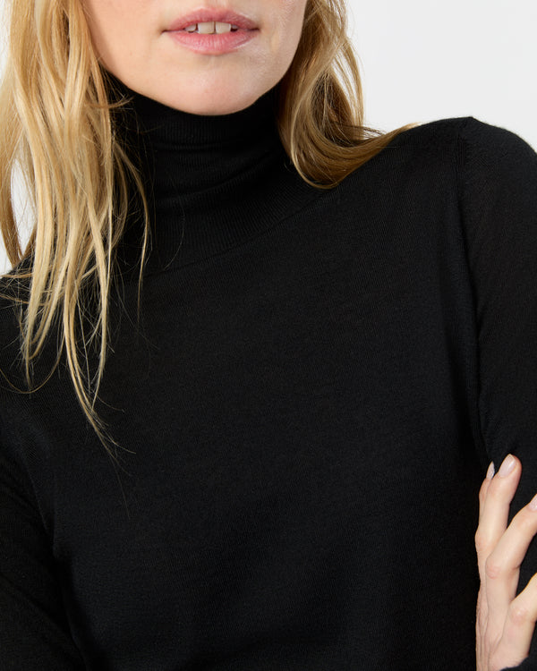 Sid Mashburn Alida Turtleneck Sweater In Black Cashmere