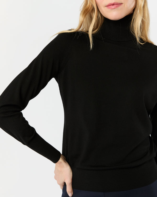 Sid Mashburn Alida Turtleneck Sweater In Black Escorial Wool