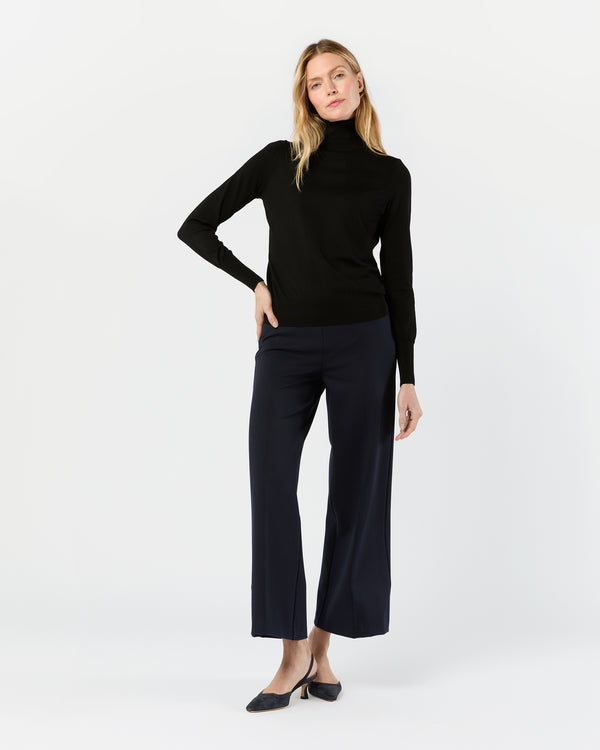 Sid Mashburn Alida Turtleneck Sweater In Black Escorial Wool
