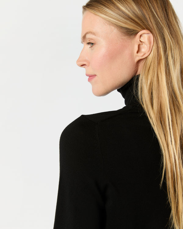 Sid Mashburn Alida Turtleneck Sweater In Black Escorial Wool