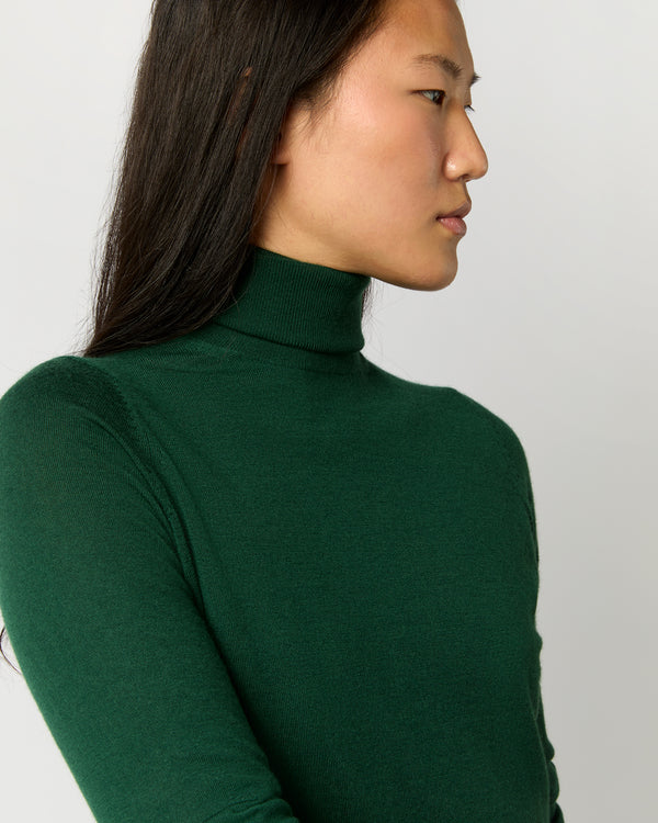 Sid Mashburn Alida Turtleneck Sweater In Bottle Green Cashmere