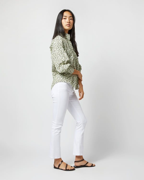 Sid Mashburn Anaya Popover Shirt In Olive Eliasson Liberty Fabric