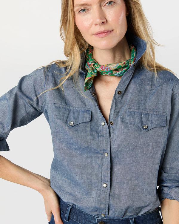 Sid Mashburn Anyway Scarf In Avocado/Multi Joan Liberty Fabric