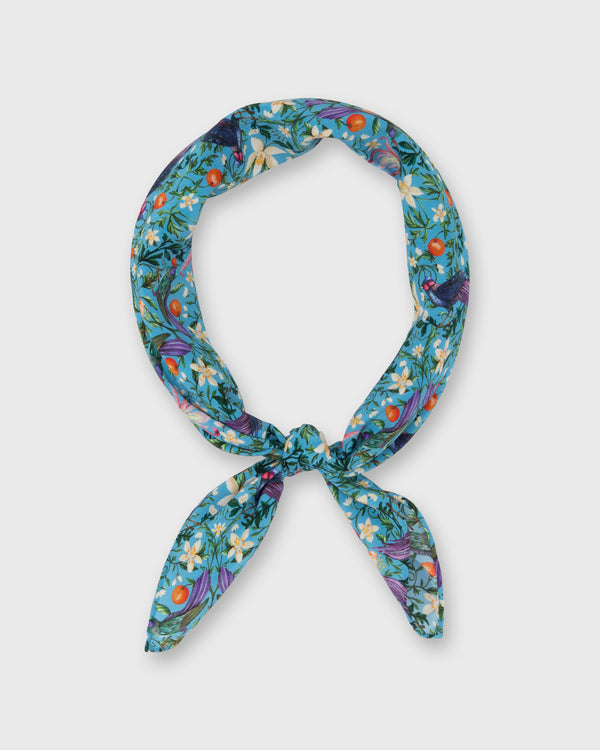 sid mashburn Anyway Scarf in Baby Blue Multi Forbidden Orchard Liberty Fabric Silk