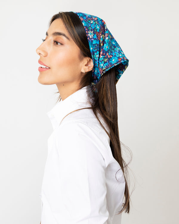 Sid Mashburn Anyway Scarf In Blue Dreams Of Summer Liberty Fabric Silk