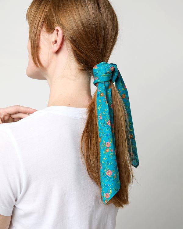 Sid Mashburn Anyway Scarf In Blue Multi Floribunda Meadow Liberty Fabric