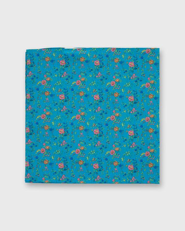 Sid Mashburn Anyway Scarf In Blue Multi Floribunda Meadow Liberty Fabric