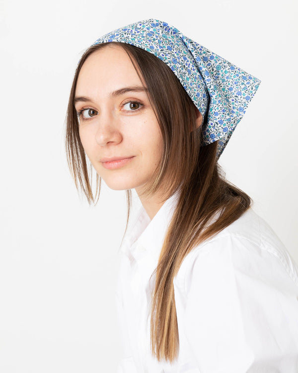 Sid Mashburn Anyway Scarf In Blue Multi Queen's Gallery Liberty Fabric