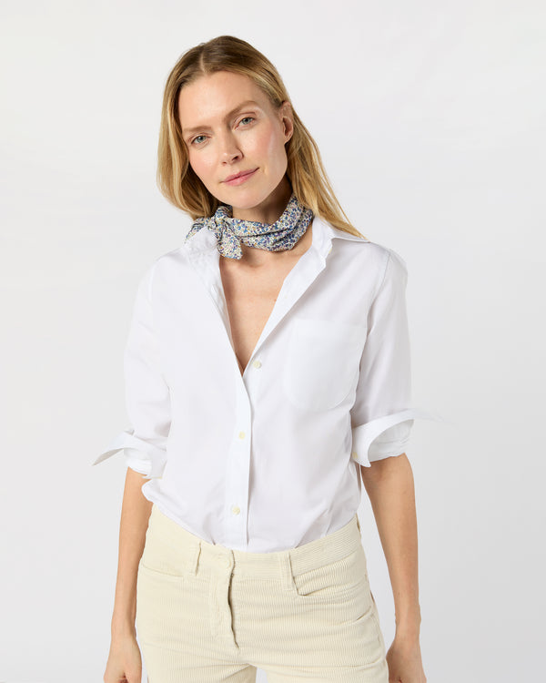 Sid Mashburn Anyway Scarf In Eggplant/Multi Wiltshire Bud Liberty Fabric