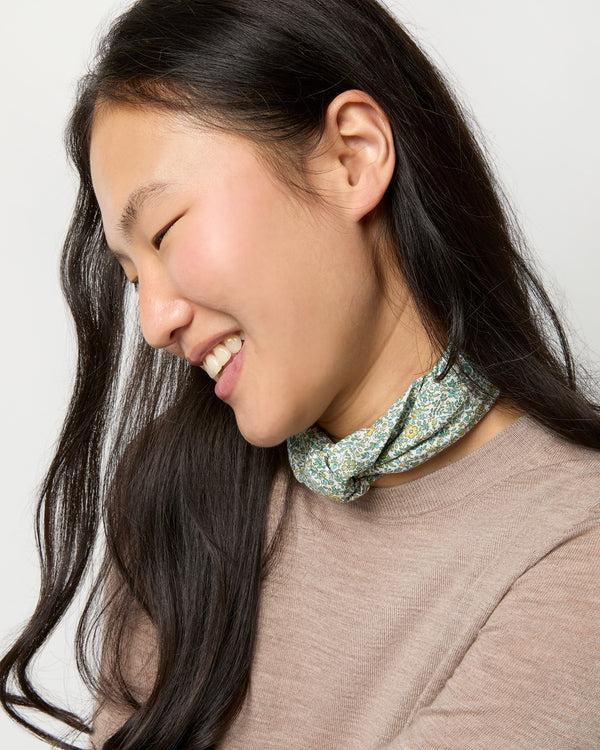 Sid Mashburn Anyway Scarf In Green/Mist Katie & Millie Liberty Fabric