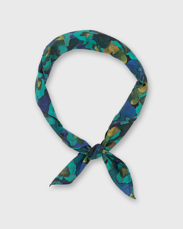 sid mashburn Anyway Scarf in Navy/Turquoise/Gold Jemma Rose Liberty Fabric