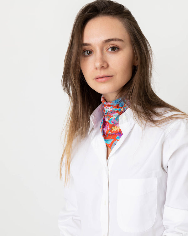 Sid Mashburn Anyway Scarf In Orange Spring Proposal Liberty Fabric Silk