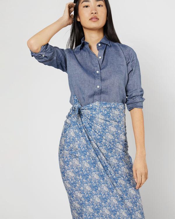 Sid Mashburn Ashley Pareo In Blue Picot Liberty Fabric