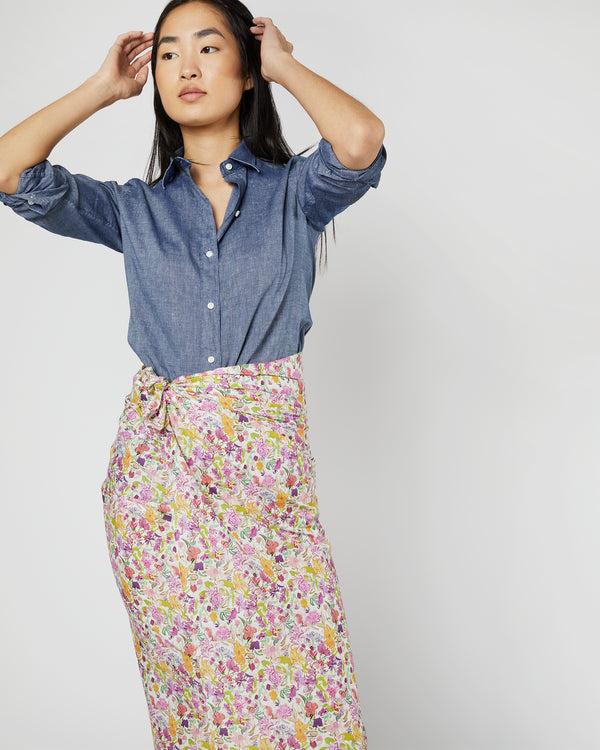Sid Mashburn Ashley Pareo In Orchid/Green Matilda May Liberty Fabric