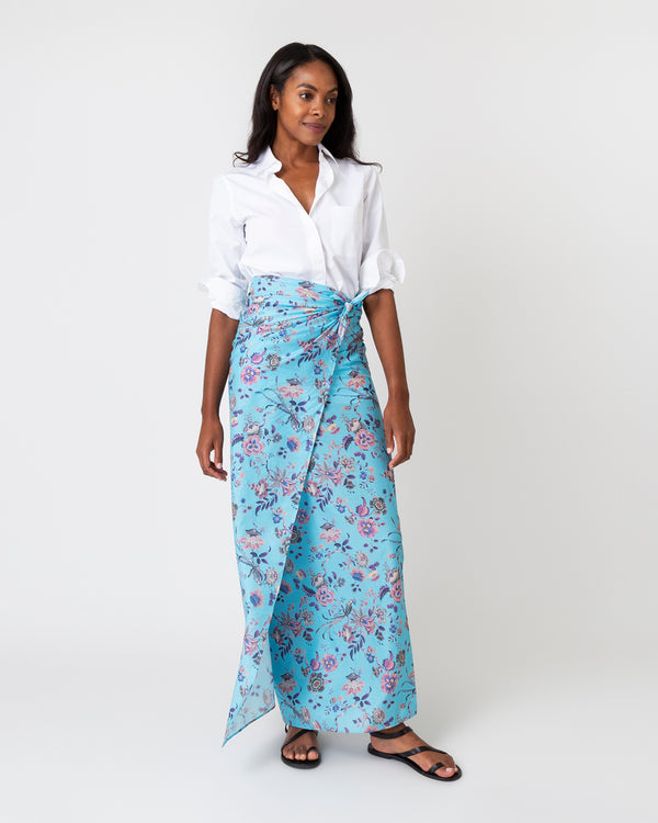 Sid Mashburn Ashley Pareo In Turquoise Jannah Liberty Fabric