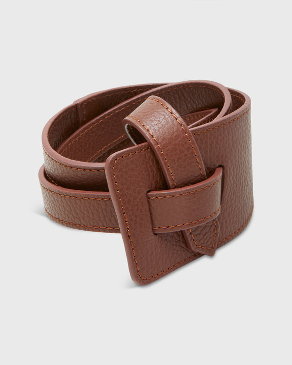 sid mashburn Asymmetrical Loop Thru Belt in English Tan Leather