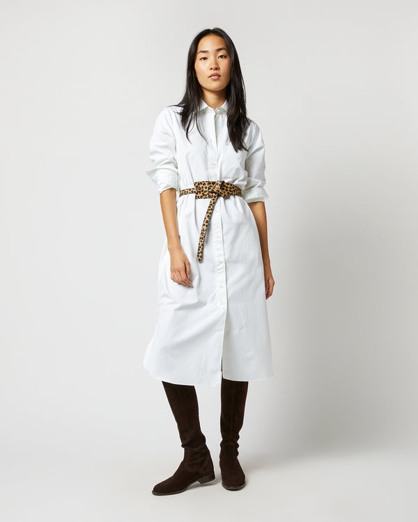 Sid Mashburn Asymmetrical Loop Thru Belt In Mini Leopard Printed Calf Leather