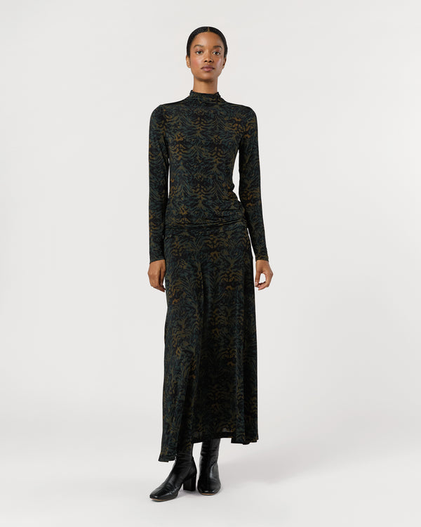 Sid Mashburn Aurelia Jersey Long Sleeve Turtleneck Top In Desert Jasper