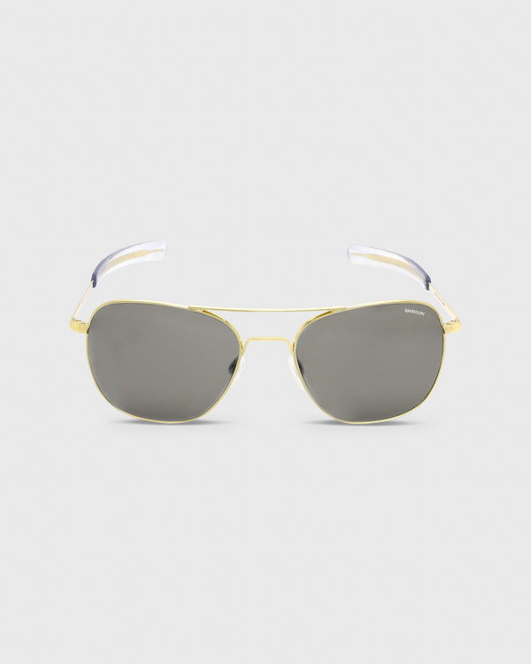 sid mashburn Aviator Sunglasses in 23K Gold/Gray Glass Lens